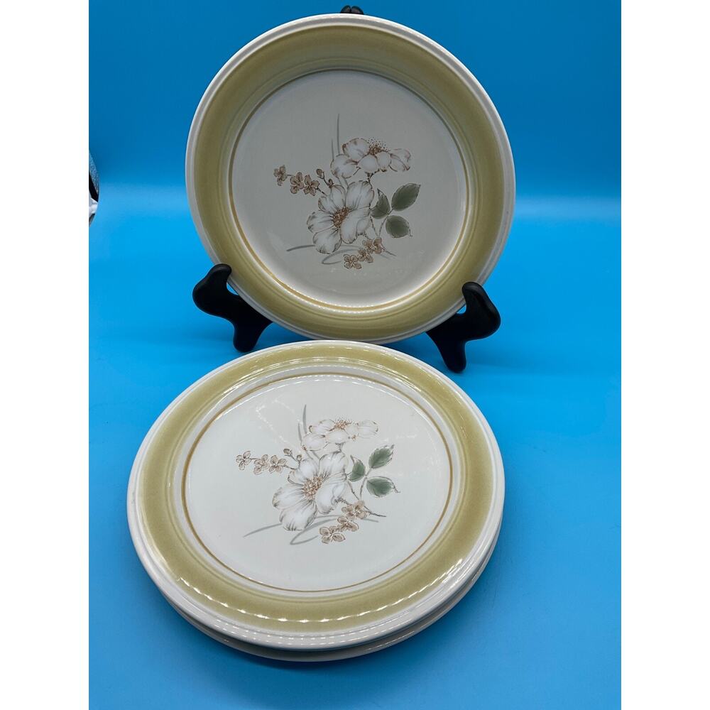 Vtg Impresions By Danielle Riverside Dinner‎ Plates Set Of 4 Genuine Stoneware